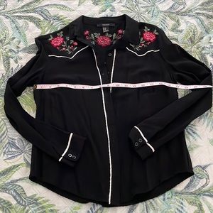 Black western style blouse